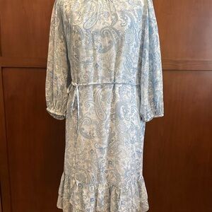 Ann Taylor Blue Paisley Dress